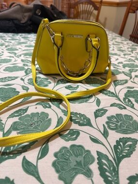 Steve Madden Lemon Yellow Dome Crossbody with Chain Detail